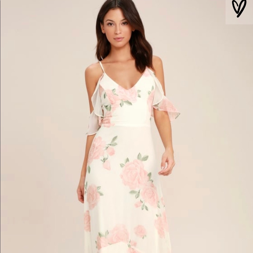 Take You There Maxi Dress- Lulus Ivory Floral